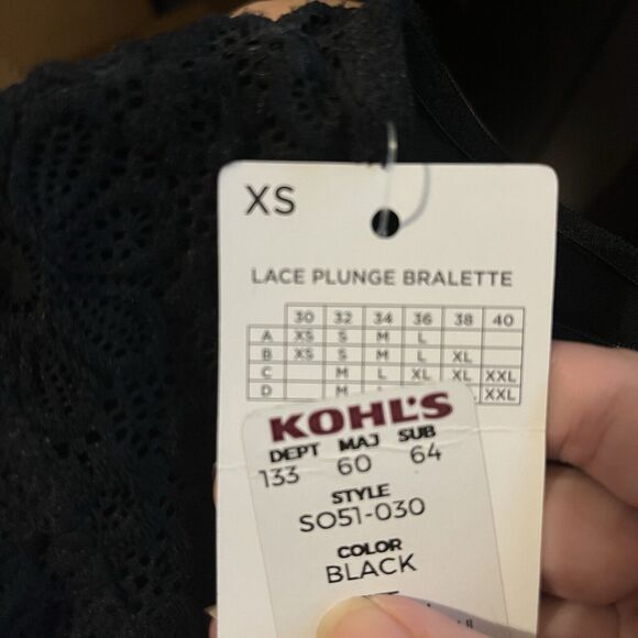 SO Junior Lace Plunge Bralette Black SO51-030 XS NWT - Picture 6 of 6